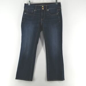 American Eagle Jeans Women's Size 4 Blue Washed Artist Crop Denim Super Stretch